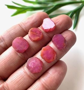 Tranche de rubis naturel du Mozambique, corindon rose-rouge, pierre brute polie, pour la fabrication de bijoux, vente en gros en vrac - Product Image 2
