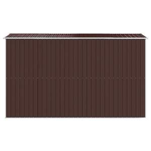 Dark Brown 75.6"x140.6"x87.8" Galvanized Steel <b>Garden</b> <b>Shed</b> for <b>Storage</b> - Product Image 5