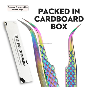 New Design eyelash extension tweezers fiber tip curved Fiber tip lash Tweezers stainless steel Curved Isolation Volume Tweezer - Product Image 5