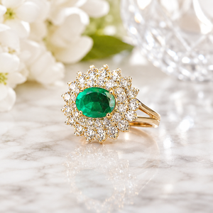 14K <b>Gold</b> Designer Diamond <b>Cocktail</b> <b>Ring</b> with Sparkling White Stones Luxury Women's Jewelry for Gift & Party Occasions - Product Image 3
