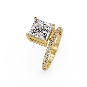 Custom 1CT 2CT 3CT IGI Certified <b>Open</b> wrap Princess Solitaire Lab Grown Diamond for Women 14K 18K Pure Gold Wedding <b>Rings</b> - Product Image 2