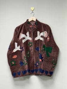 Embroidery <b>Velvet</b> Cotton Suzani <b>Jacket</b> Indian Style Boho Coat Unisex Bridesmaid Gift Winter <b>Jacket</b> Plus Size Open Front <b>Jacket</b> - Product Image 1