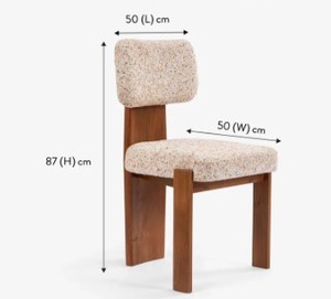 Modern Solid Wood <b>Dining</b> <b>Chair</b> Upholstered Fabric Seat and Cushioned Back Midcentury Design for Home <b>Dining</b> Use - Product Image 6
