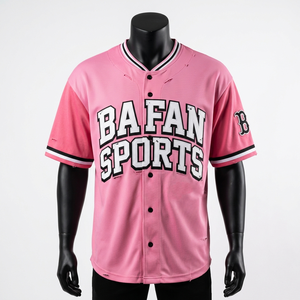 100% cotton T-shirt for men pink baseball jersey streetwear oversized sporty casual urban fashion top breathable fit - Product Image 6