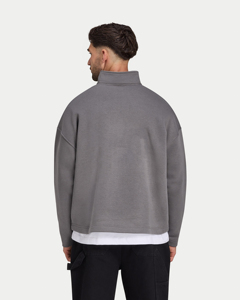 Custom Quarter Zip <b>Pullover</b> <b>Men</b> Stretch Performance Blank Crew neck Oversize Sweat Shirts Black <b>Men</b> Sweatshirt - Product Image 2