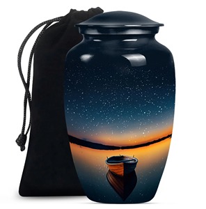 Urne funéraire personnalisée néon colorée en forme de loup, très vendue, pour cendres d'adultes, urne commémorative noire, grande urne décorative pour cendres de femmes - Product Image 3