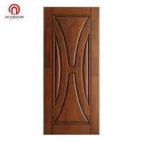Puerta Exterior de Madera Clásica Minimalista Moderna, Marcos de Madera Sólida, Acabado Natural, Aislamiento Térmico, Apertura Lateral, Puerta Doble