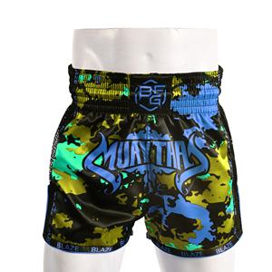 100% Polyester Satin Muay Thai Shorts Entièrement Élastique Taille Bande Kickboxing Formation Gym Shorts Adultes MMA Boxe OEM - Product Image 1