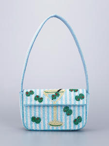 Sac fourre-tout de voyage brodé et perlé, motif citron carré, style tendance, forme personnalisée, usage quotidien - Product Image 6