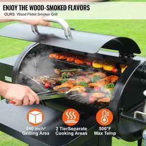Grill BBQ Portatile da Tavolo da 62 Pollici in Ferro Resistente con Copertura e Carrello per Gas Propano e Carbonella, Ideale per Giardini - Product Image 2