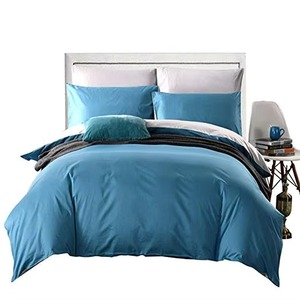 Solid Blue 400TC Cotton <b>Comforter</b> <b>Set</b> 3 Pieces Modern Bedding Home Use Washable <b>Comforter</b> <b>Sets</b> - Product Image 1