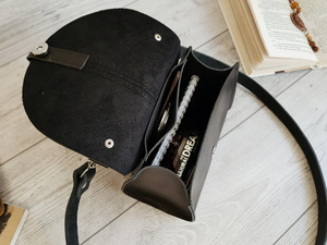Cute Leather Shoulder Bag Handmade <b>Black</b> <b>Purse</b> for Women <b>Small</b> Crossbody Handbag Stylish Womens Leather Bag Everyday - Product Image 6