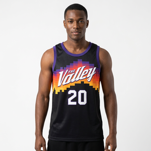 Maillot de basketball pour homme Blanc Rouge Noir 0 Sublimé Col en V Sans manches Maille Coupe athlétique Toutes saisons - Product Image 1