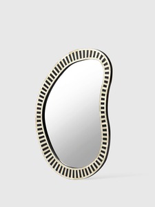 กรอบกระจกไม้ฝังลายกระดูกพร้อมลวดลายดอกไม้ทันสมัย กระจกตกแต่งผนังทำมือสำหรับห้องนั่งเล่น ห้องนอน ทางเข้าบ้าน - Product Image 3