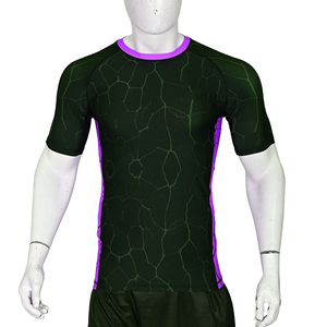 Custom Short Sleeve Rash Guard <b>Compression</b> <b>Shirt</b> <b>Men</b> Sublimated Print MMA BJJ Grappling Gym Workout Base Layer Wholesale Bulk - Product Image 4