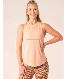 Camisetas sin mangas de Yoga para mujer personalizables de calidad superior, camisola transpirable, cuello con volantes, Top de Jersey elástico tejido de longitud corta - Product Image 4