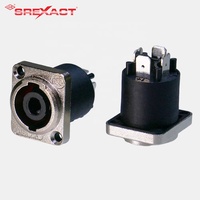 Connecteur Speakon carré mâle Srexact SVP563S-M-HC 4 broches type D, boîtier en alliage de zinc plaqué argent, 25A max, pour haut-parleur PA, noir