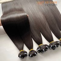 Extensiones de cabello humano vietnamita negro Natural Super doble grosor de la cola dibujada Cabello de trama recta de hueso sin procesar crudo
