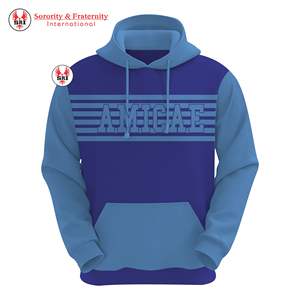 Sweat à capuche pour femme avec logo personnalisé, couleurs unies, pour l'hiver et l'automne, style universitaire, avec broderie 3D de lettres grecques - Product Image 2