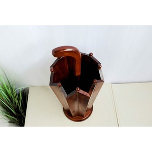 Paragüero de metal negro con mangos de madera de nogal y base de mármol - Venta al por mayor - Product Image 3