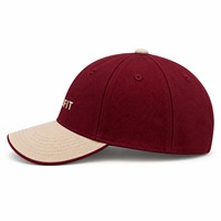 Casquette de baseball unisexe Bfit, 6 panneaux, ajustée, bordeaux beige, lettres brodées, décontractée, pour l'extérieur, casquette polo adulte