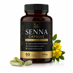 Capsules de poudre de feuilles de séné OEM Premium 500mg – Complément naturel à base de plantes pour la digestion, le nettoyage intestinal, le soulagement de la constipation et la détoxification - Product Image 1