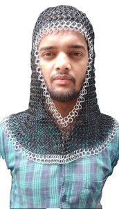 Capucha de Malla Metálica Medieval Hecha a Mano, Armadura de Acero para Caballero, Disfraz Templario, Listo para Batalla - Product Image 3