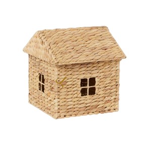 Cesta de Almacenamiento de Jacinto de Agua con Tapa, Diseño de Casa, Organizador de Juguetes Tejido con Forma de Cabaña para Habitación Infantil - Product Image 2