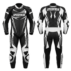 ชุดแข่งรถหนังชิ้นเดียว SpeedFreak Apex Pro – สีดำ/ขาว Stealth - Product Image 1
