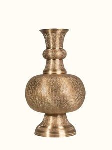 Vintage Brass Planter <b>Vase</b> With <b>Ribbed</b> Design For Outdoor Decor - Product Image 6