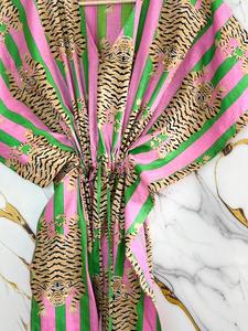 Women Tiger Print <b>Kaftan</b> Dress Wholesale Bulk Cotton <b>Beach</b> Wear Dubai Style - Product Image 4