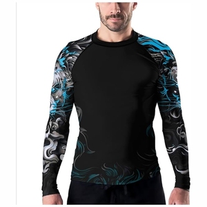 Wholesale OEM Custom Sublimated Men's Rash Guard Compression MMA Design with Anti-UV & Breathable Features Washed Rash Guard - Product Image 6