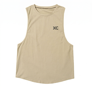 Camiseta sin Mangas de Gimnasio 100% Algodón con Logotipo Personalizado, Camiseta Deportiva Informal para Hombre, Talla Grande, Lisa, con Logotipo Impreso - Product Image 1