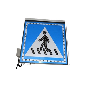Panneau de sécurité solaire extérieur clignotant blanc à LED 650 mm avec capteur de mouvement pour passage piétonnier et micro-ondes - Product Image 1