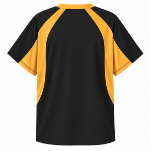 T-shirt Raglan respirant personnalisé NCBW Coalition avec logo brodé sur le devant, noir et or, décontracté, à manches courtes pour femme - Product Image 3