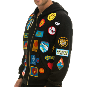 En gros, Sweat à capuche unisexe épais, effet vieilli, délavé à l'acide, avec patch brodé, coupe oversize pour homme - Product Image 3