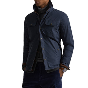 Premium Lightweight Reversible <b>Suede</b> Taffeta Shirt <b>Jacket</b> Men Luxury Overshirt OEM Custom Heritage Minimal Outerwear Midweight - Product Image 3