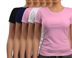 T-shirt uni pour femme, coupe ajustée, sport, logo personnalisé brodé, mélange de spandex - Product Image 2
