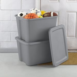 Contenitori di Plastica per Stoccaggio con Coperchi a Scatto, 18 Galloni, Grigio, 1 Pezzo, Modello D0100XFXZMU - Product Image 3