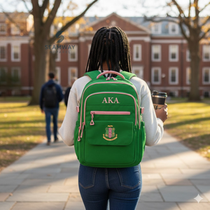 Sac à dos Alpha Kapa Alpha Sorority, sac à livres élégant, sac à dos en Cordura durable, sac à dos de grande capacité, sac de voyage décontracté pour femmes - Product Image 4