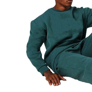 Survêtement en polyester et coton pour homme, ensemble jogging deux pièces, tissu uni teint, couleur unie, respirant, par OVERSEAS SPORTS - Product Image 5