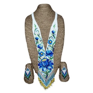 Conjunto de Joyería Étnica Elegante Hecho a Mano con Cuentas en Cascada Azul de Proveedor Indio, Disponible para la Venta, Ideal para Bodas y Fiestas - Product Image 4
