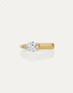 Pear Moissanite <b>Solitaire</b> <b>Ring</b> 925 Sterling <b>Silver</b> Yellow Gold Plated Engagement Anniversary Party Wedding <b>Ring</b> - Product Image 3