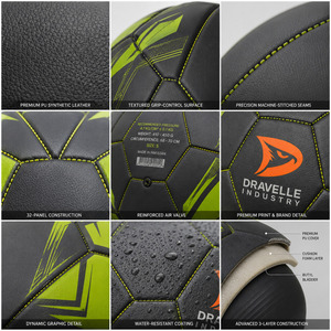 Ballon de football en PU de qualité supérieure en gros, taille 5 |   Ballon de football personnalisé avec logo cousu à la machine |   Lot de 32 ballons d'entraînement Academy Match pour l'entraînement intensif - Product Image 4