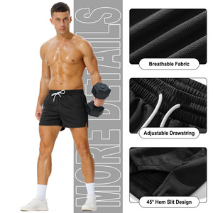 2026 Wholesale Supply of <b>Mesh</b> Shorts For Men Customized Solid Colors Men's Casual Eco-Friendly Joggers Shorts with Printed Logo - Product Image 3