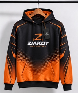 Wholesale Direct Industry Best Selling Custom Stitched Black <b>Orange</b> 3D Torn <b>Paper</b> Style Sports Pullover Sweatshirt Hoodie - Product Image 3