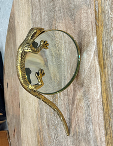 Lupa de Mano Estilo Antiguo Vintage con Diseño de Lagarto Dorado, Lupa Decorativa con Mango de Latón con Forma de Lagarto - Product Image 5