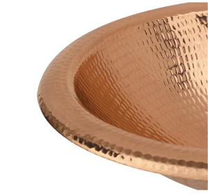 Lavabo Ovalado de Cobre Puro de 18 Pulgadas con Borde, Martillado a Mano, para Baño o Cocina - Product Image 3
