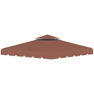 Telo di Ricambio Moderno 3x3 m per Gazebo con Tetto a Doppia Ventilazione, Impermeabile, Colore Caffè, per Patio Esterno con Pali in Alluminio - Product Image 1