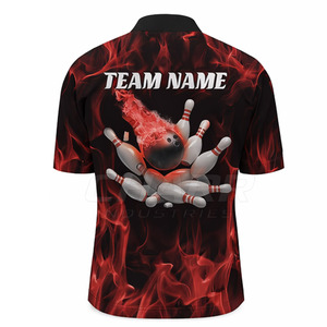 Maillot de bowling pour adulte 100% polyester respirant, grande taille, logo personnalisé, couleur unie, pour équipe sportive - Product Image 3